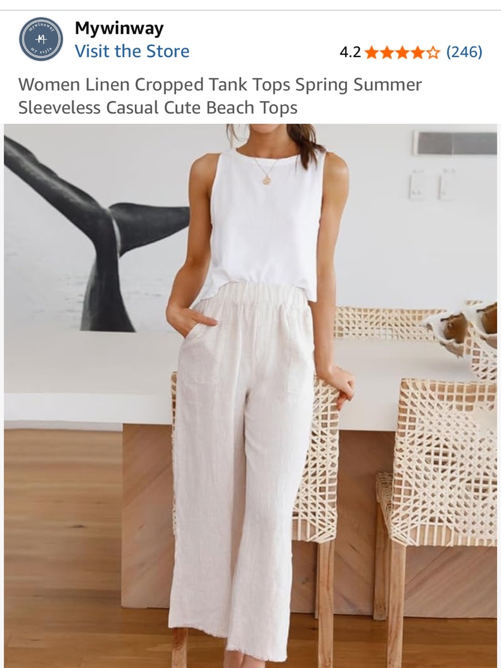 White Tank Button Back - Picture 2 of 10